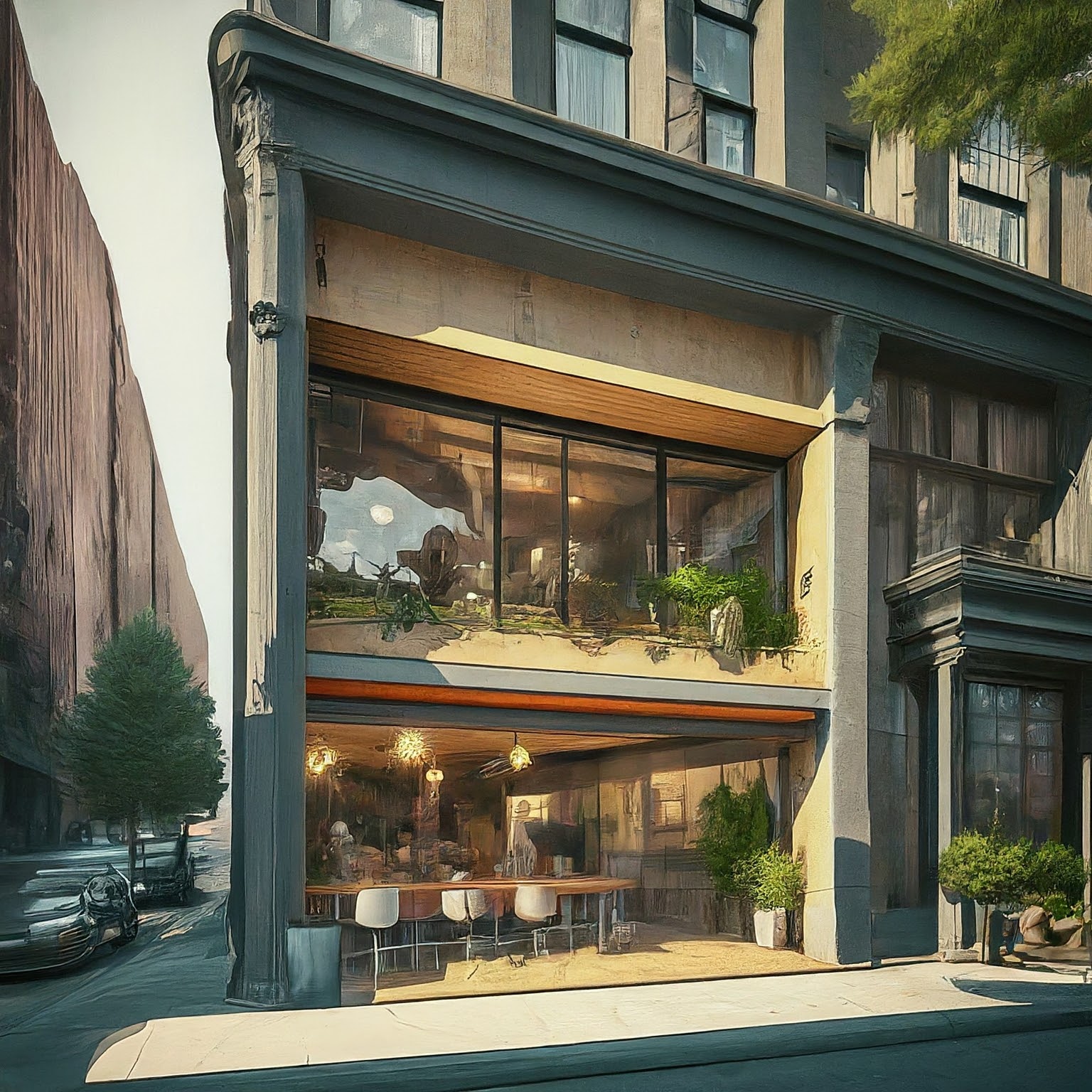 Modern hub storefront